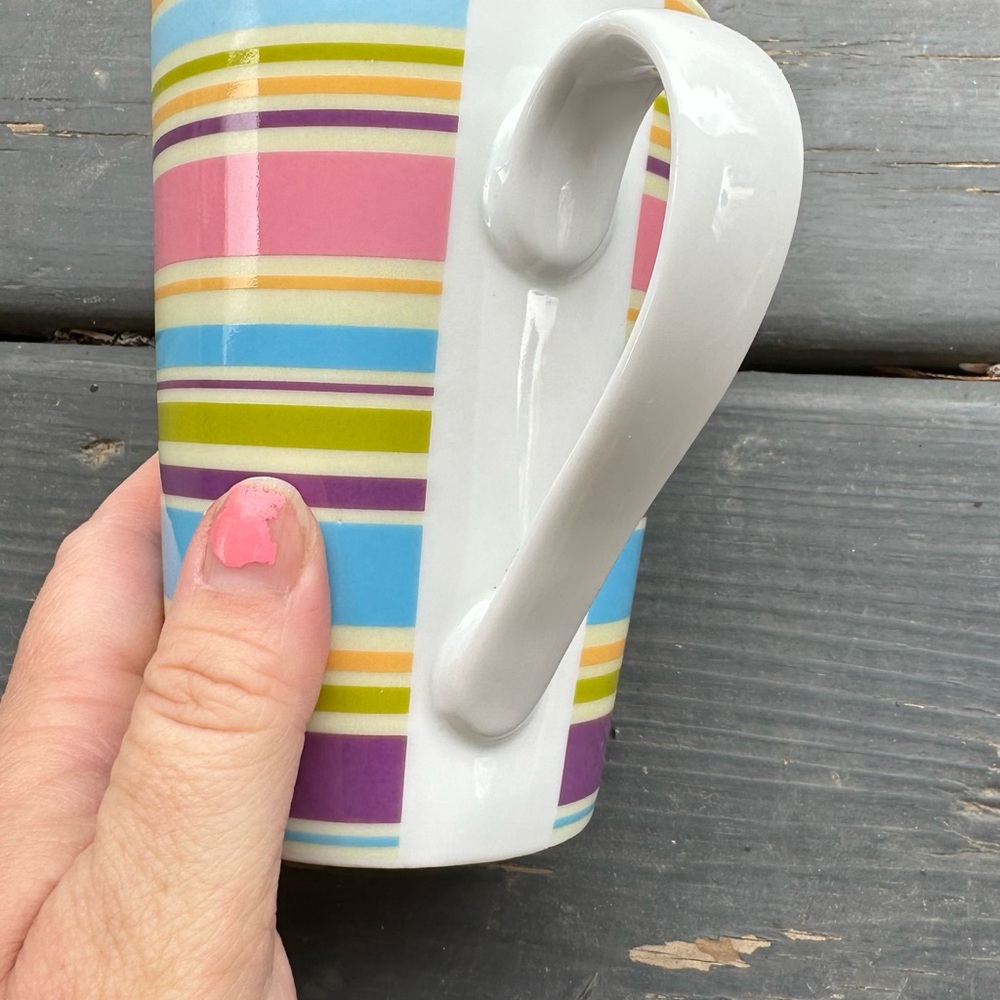 Striped Multicolor Ceramic Mug - Picture 2 of 7